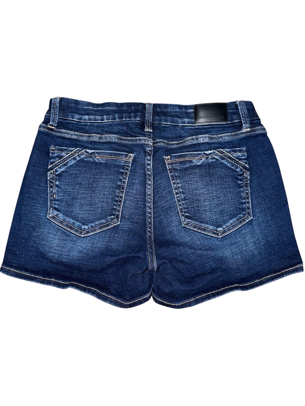 Buckle Black NWOT Fit No. 53 Stretch Jean Shorts Mid Rise 3” Shortie Sz 27 Dark - Picture 3 of 9